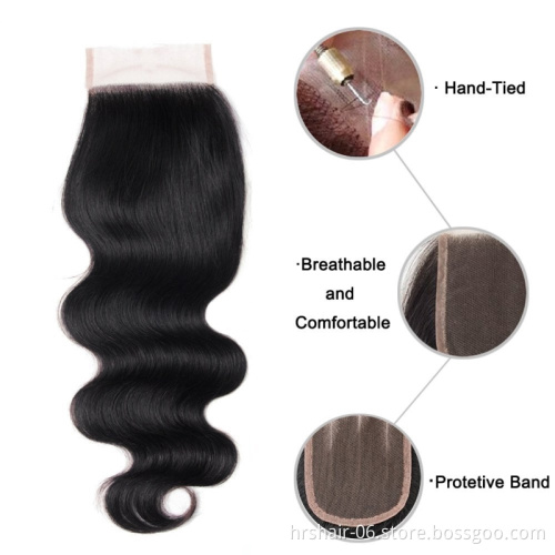 Brazilian Virgin Hair bundle with Closure Human Hair Weave Body WaveBundles with Closure 8A 9A 10AGrade Human Hair